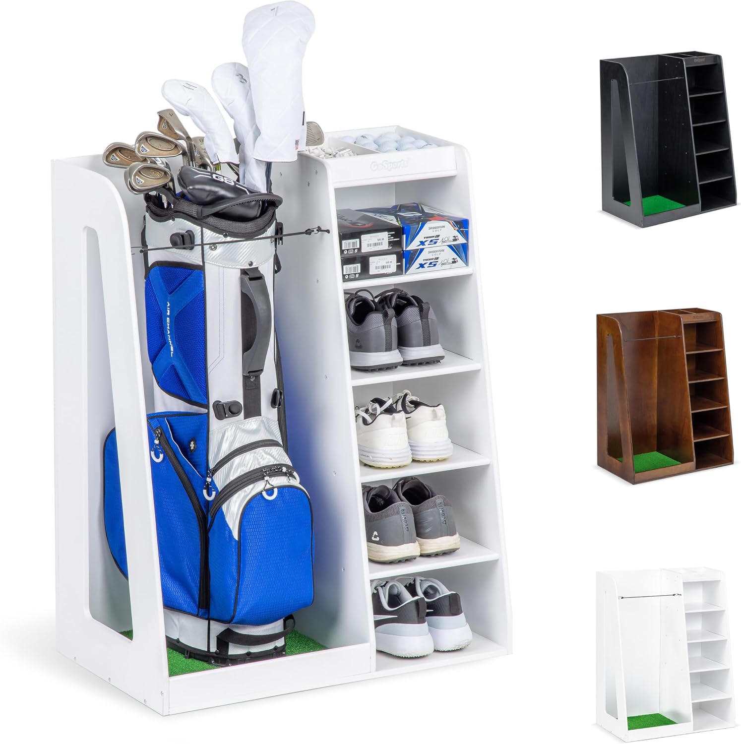 Golf Equipment Garage Storage - Premium Ahşap Golf Çantası Saklama Rafı