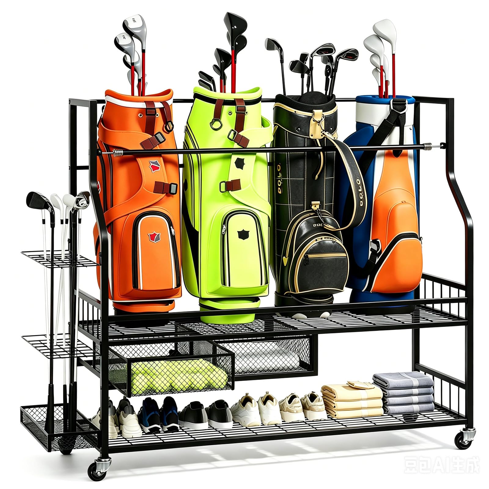 Golf Equipment Garage Storage - Garaj için Golf Çantası Saklama Düzenleyici,