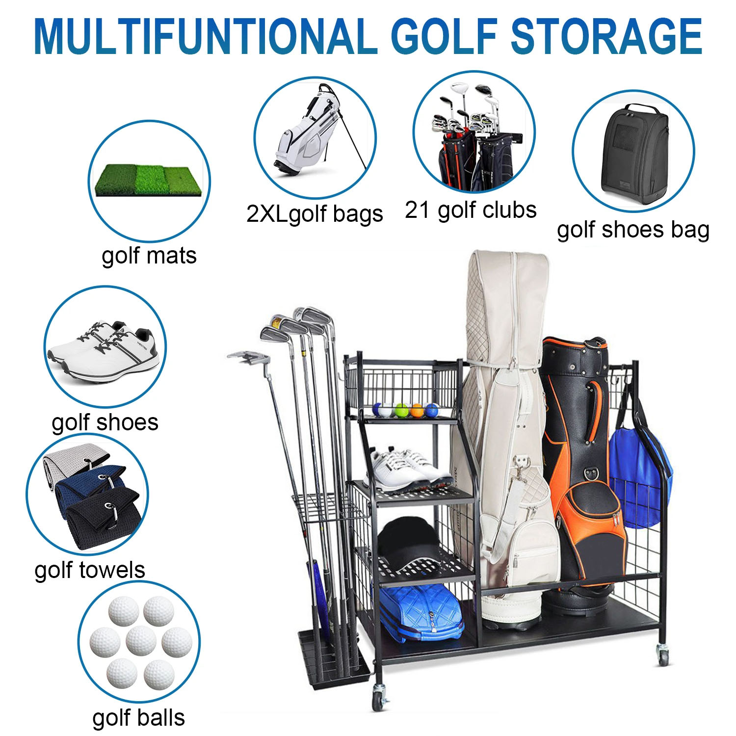 Golf Çantası Depolama Garaj Or - Golf Equipment Garage Storage incelemesi ve fiyatı