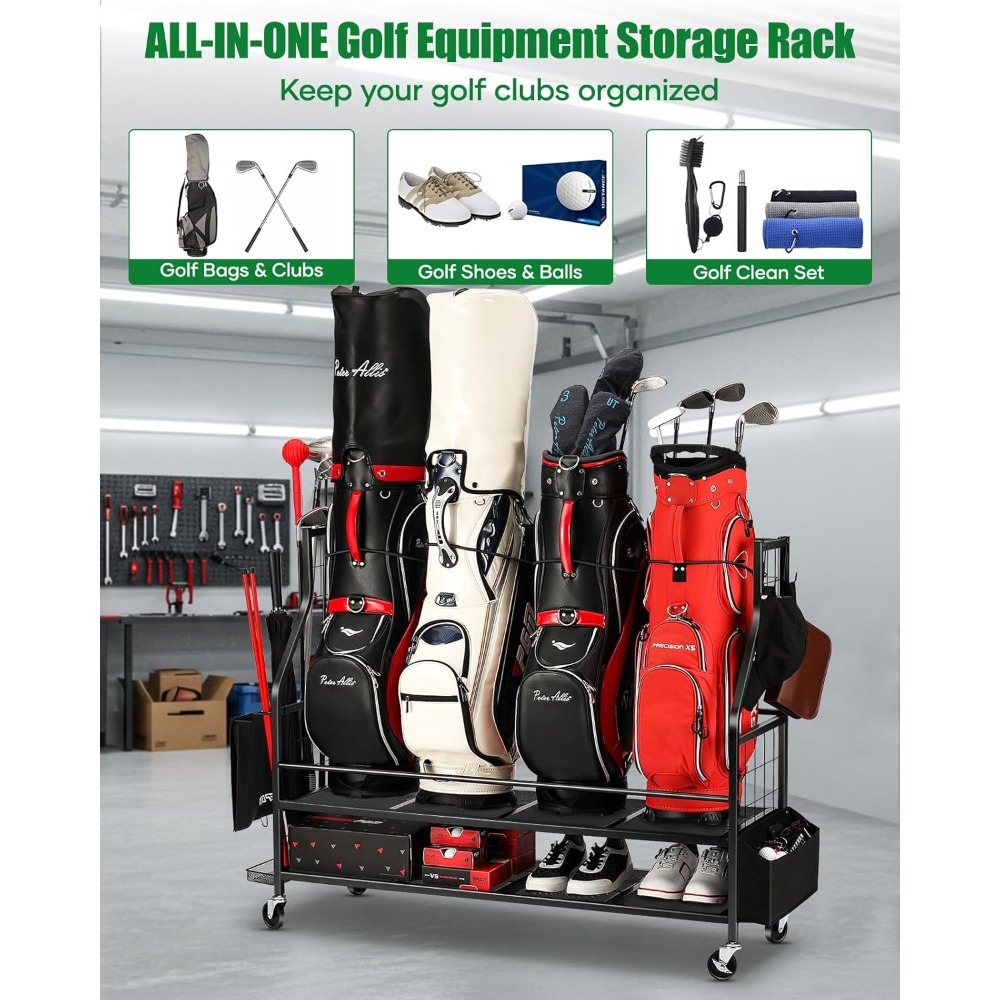 Tekerlekli Golf Çantası Saklam - Golf Equipment Garage Storage incelemesi ve fiyatı