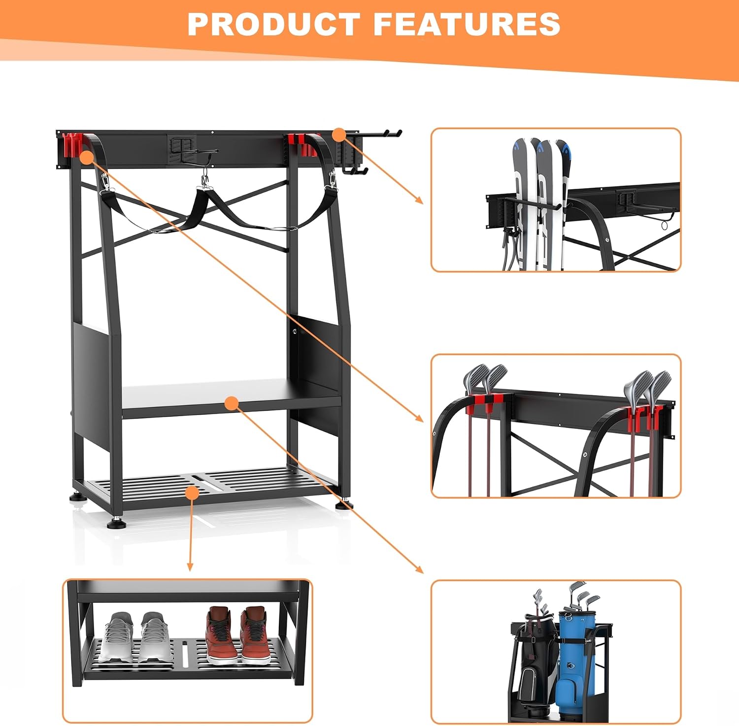 Duvara Monte Golf Çantası Düze - Golf Equipment Garage Storage incelemesi ve fiyatı