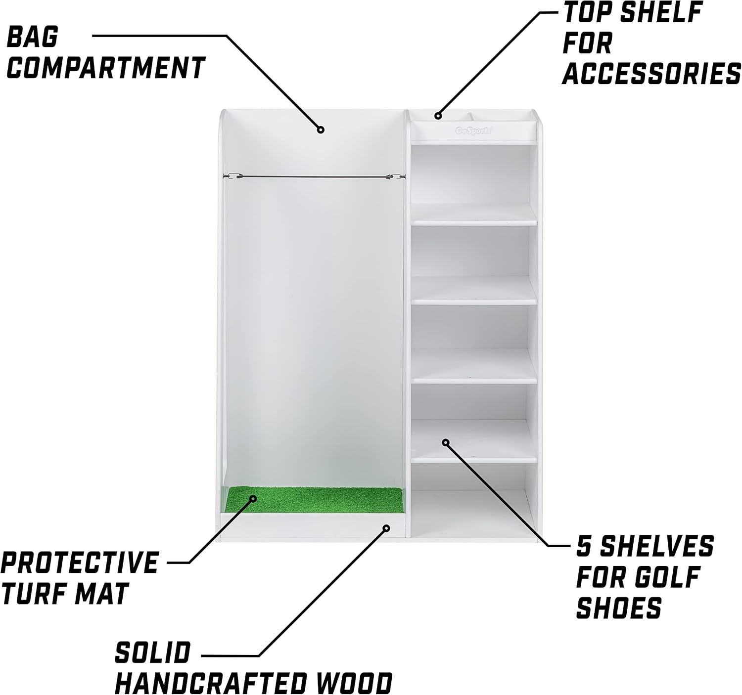 Premium Ahşap Golf Çantası Sak - Golf Equipment Garage Storage incelemesi ve fiyatı