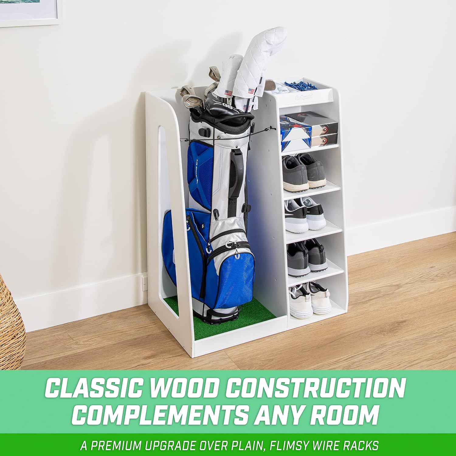 Premium Ahşap Golf Çantası Sak - Golf Equipment Garage Storage incelemesi ve fiyatı