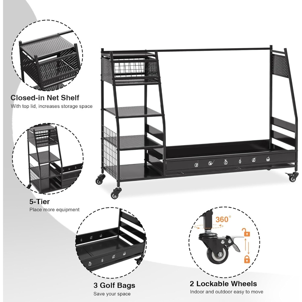Golf Çantası Saklama Rafı Stan - Golf Equipment Garage Storage incelemesi ve fiyatı
