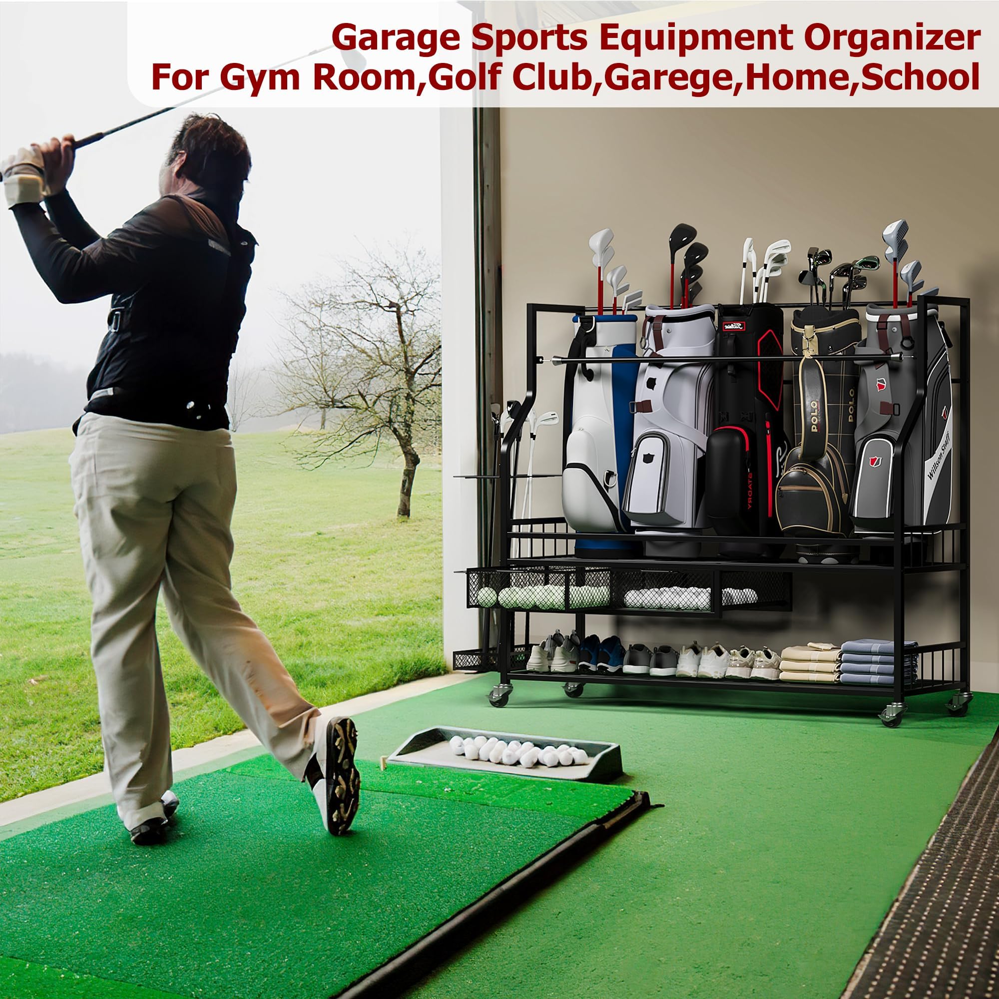 Garaj için Golf Çantası Saklam - Golf Equipment Garage Storage incelemesi ve fiyatı